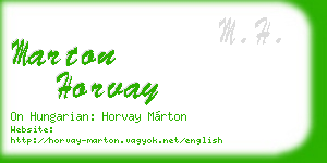 marton horvay business card